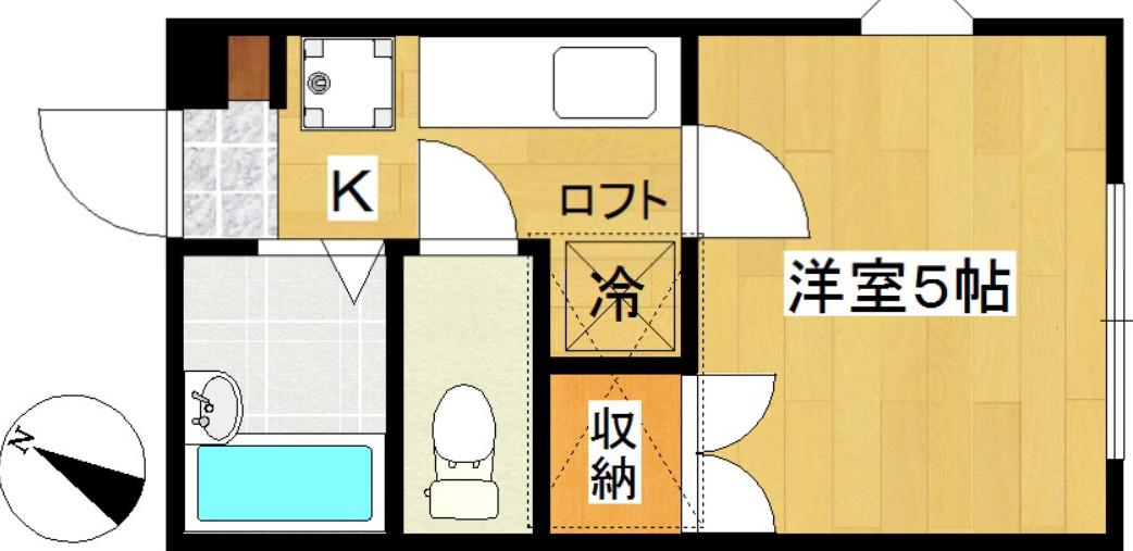 コーポ向山(1K/1階)の間取り写真