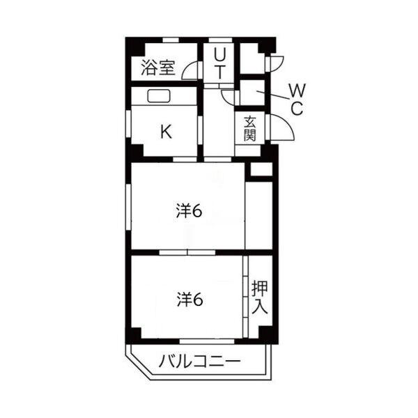 日興ビル(2K/4階)の間取り写真