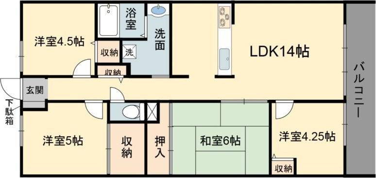ロワイヤル東今宿(4LDK/2階)の間取り写真