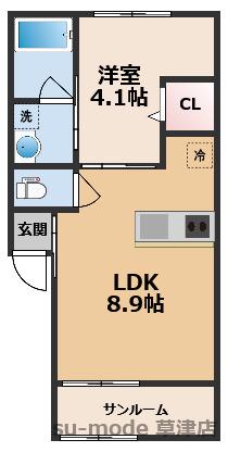 CAネオシャンティ(1LDK/2階)の間取り写真