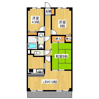 YHコレチオーネ(3LDK/3階)の間取り写真