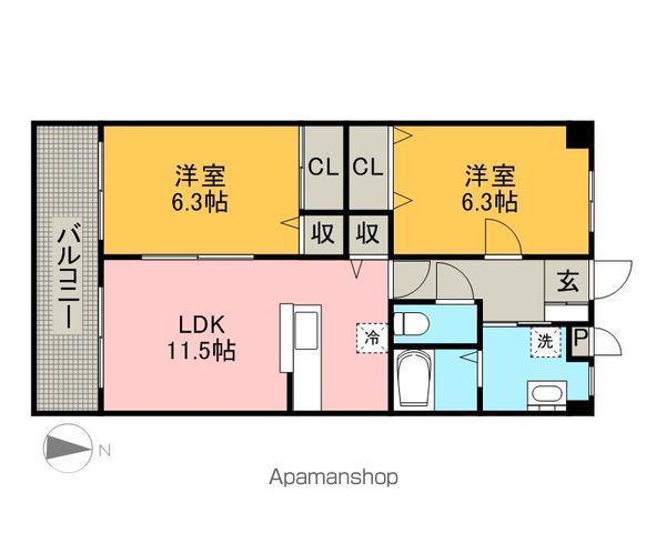 秋津グリーンプラザIII(2LDK/3階)の間取り写真
