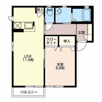 サニーコート(1LDK/1階)の間取り写真