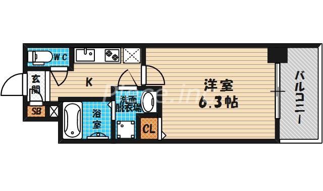 プレサンス天満ステーションフロント(1K/2階)の間取り写真