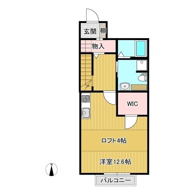 シエルヴェルト川崎A(ワンルーム/2階)の間取り写真