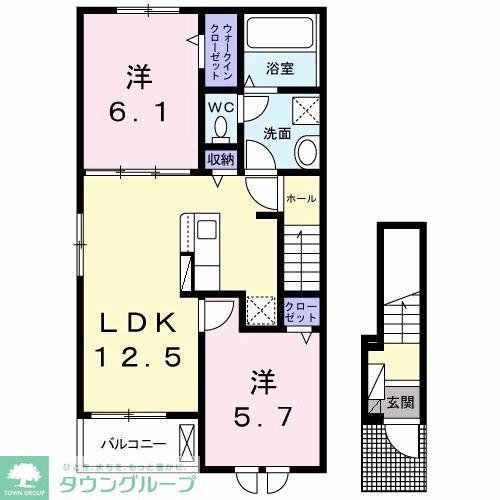 マカロン.M(2LDK/2階)の間取り写真