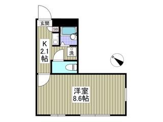 ヴィラージュS(1K/1階)の間取り写真