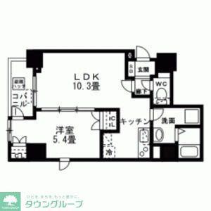 AXIA日本橋茅場町(1LDK/6階)の間取り写真