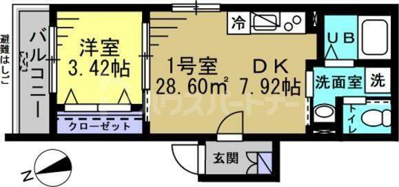 LONGRAIN YASHIO(1DK/2階)の間取り写真