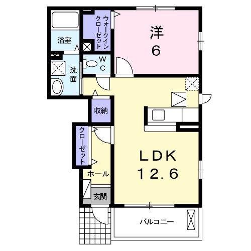 クラールメゾン(1LDK/1階)の間取り写真