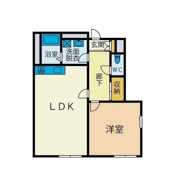 アイビー(1LDK/1階)の間取り写真