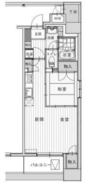 高砂ハイツ高崎西口(1LDK/9階)の間取り写真
