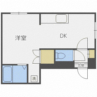メゾンド栄町(1DK/2階)の間取り写真
