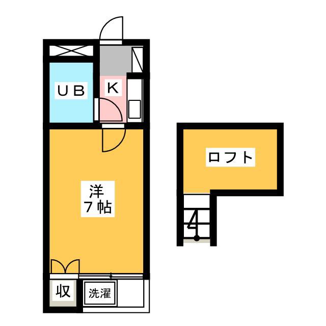 ヴェーレ ブランシュ A(1K/2階)の間取り写真