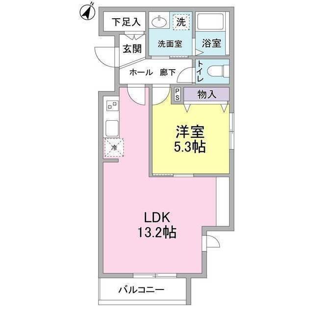 AKS三宿フラッツ(1LDK/2階)の間取り写真