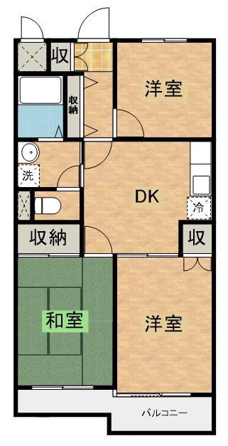 プレステージ・宇都宮(3DK/2階)の間取り写真