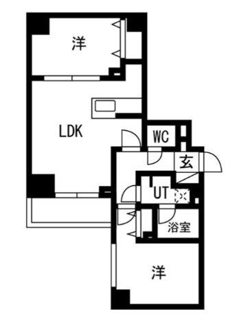 OAKLANCE錦糸町(2LDK/2階)の間取り写真