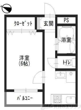 サンメゾン6(1DK/3階)の間取り写真