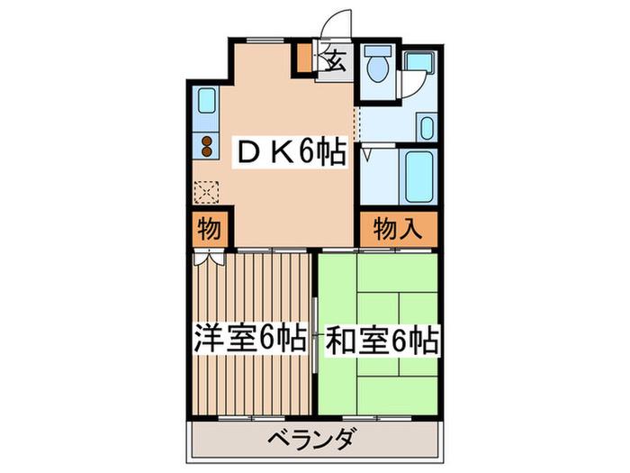 諏訪ハイム13(2DK/3階)の間取り写真