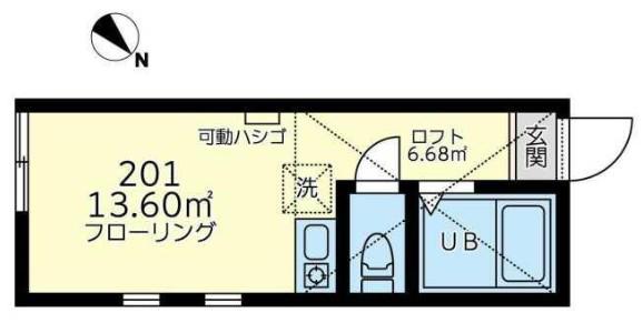 ユナイト根岸マシューボールトン(ワンルーム/2階)の間取り写真