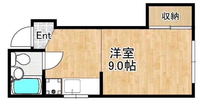 北本ハイツ(ワンルーム/2階)の間取り写真