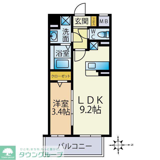 ウッドハーツ(1LDK/2階)の間取り写真