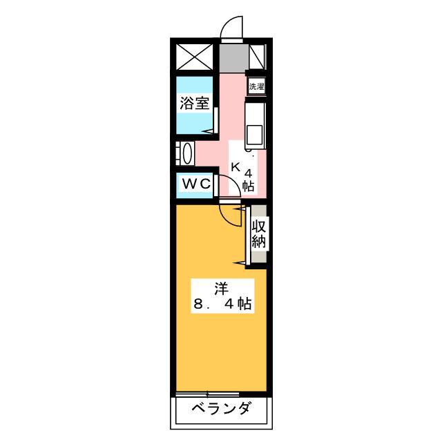シャルマンドミール(1K/2階)の間取り写真