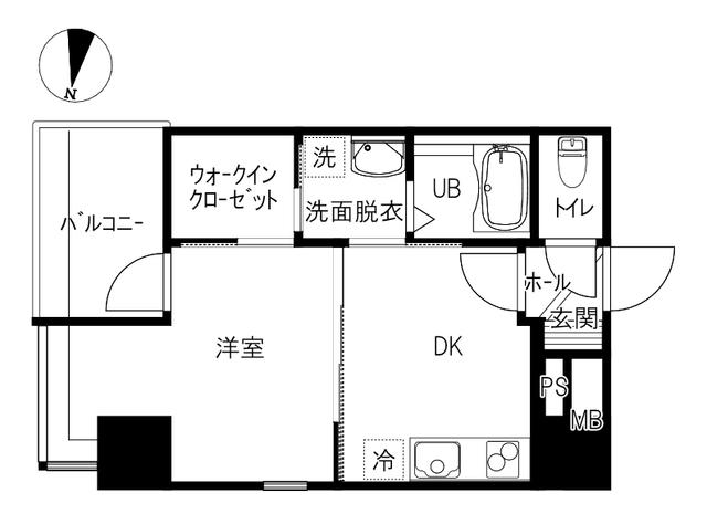 グレーシズ(1DK/3階)の間取り写真