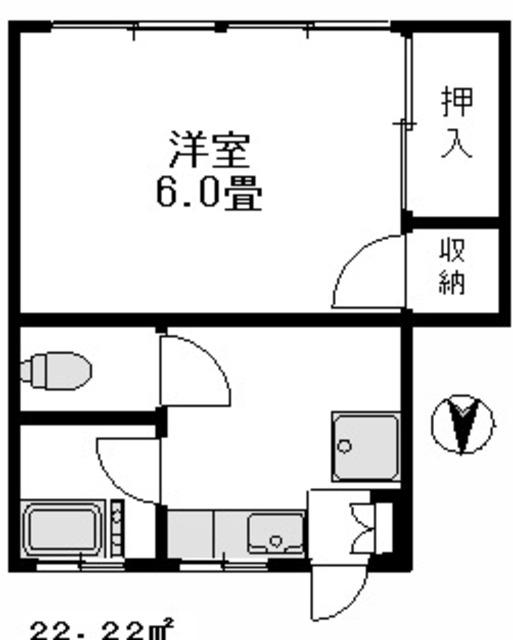 第二喜代美荘(1K/2階)の間取り写真