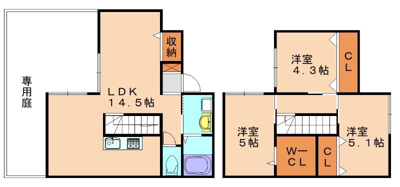 サンルート今の庄(3LDK/1階)の間取り写真