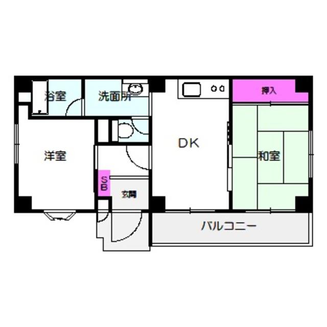 EMS COURT 関目(2DK/2階)の間取り写真