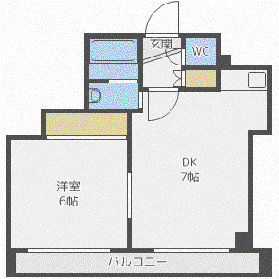 たいほくハイツ(1LDK/3階)の間取り写真