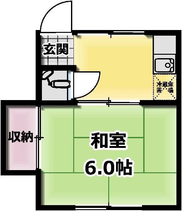 正和荘(1K/2階)の間取り写真
