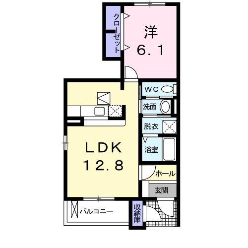 ボヌールパレスII(1LDK/1階)の間取り写真