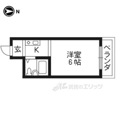 ハイツアマデウス壬生(1K/4階)の間取り写真