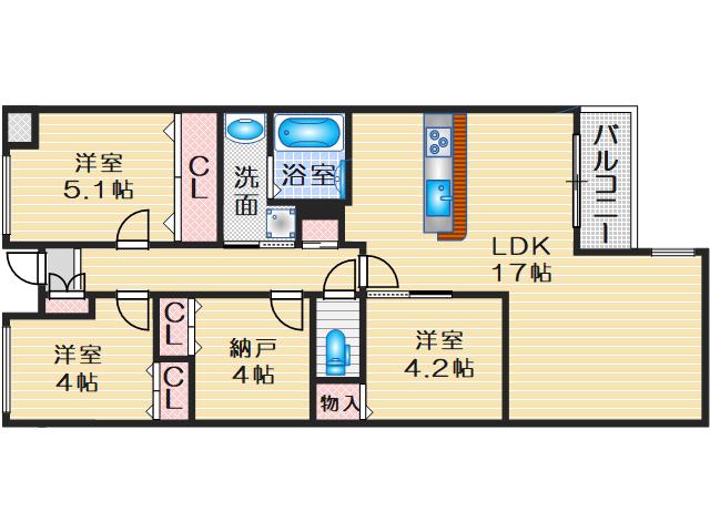 GRAND STEADY 桜の町(3SLDK/2階)の間取り写真