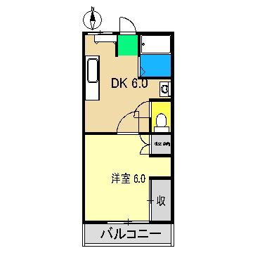 バンビーリオ(1DK/4階)の間取り写真