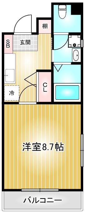 PAGODA 06(1K/4階)の間取り写真