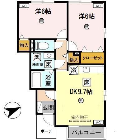 ＪＲ和歌山線 田井ノ瀬駅 徒歩18分 2階建 築20年(2DK/1階)の間取り写真