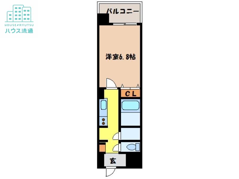 グランアズール浦上(1K/6階)の間取り写真