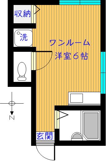 コーポラスNR(ワンルーム/2階)の間取り写真