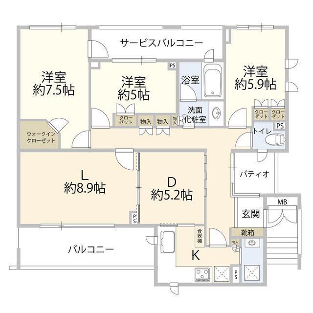 グラン・ペルフェクティオ(3LDK/2階)の間取り写真