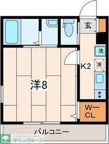 VILLAGE磯子I(1K/2階)の間取り写真