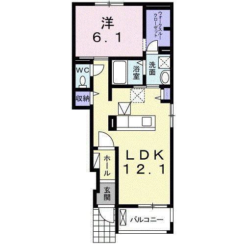 ボヌール・L(1LDK/1階)の間取り写真