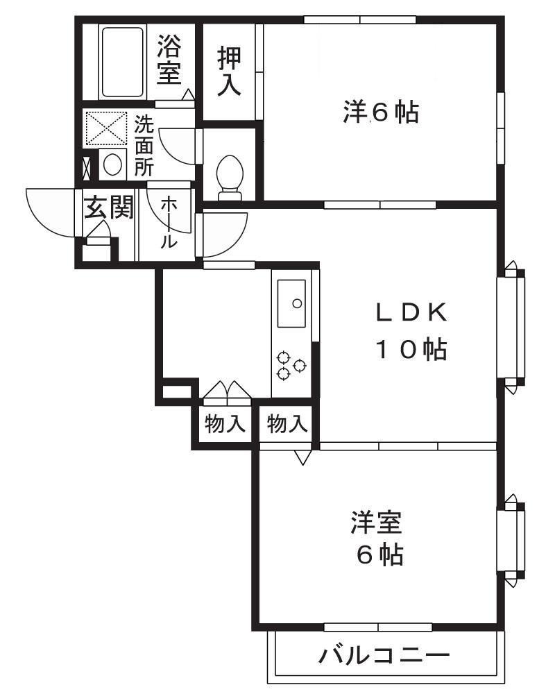 グレース梶ヶ谷(2LDK/1階)の間取り写真
