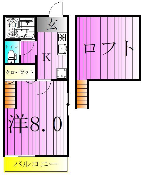 スリジェ北千住(1K/2階)の間取り写真