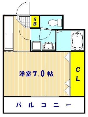 フェリーチェ(1K/3階)の間取り写真