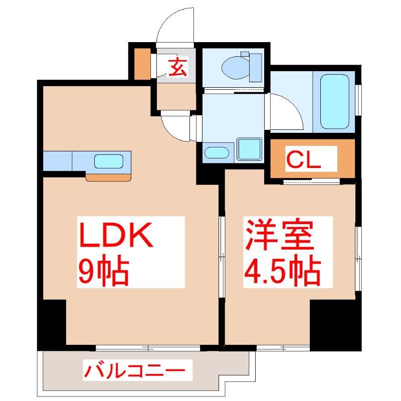 さくらヒルズ樋之口壱番館(1LDK/7階)の間取り写真