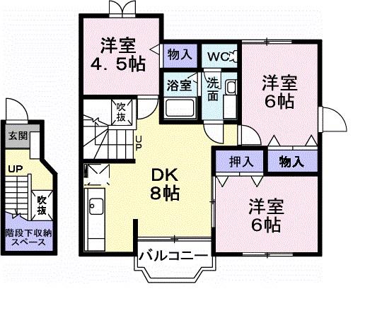 レスポワール菱木(3DK/2階)の間取り写真