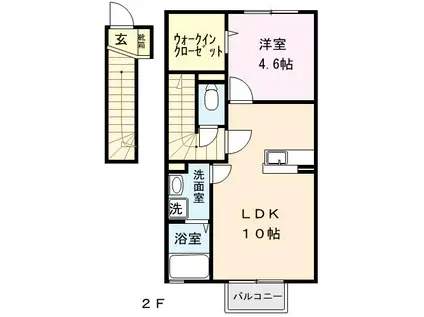 シェリール蔵前A(1LDK/1階)の間取り写真